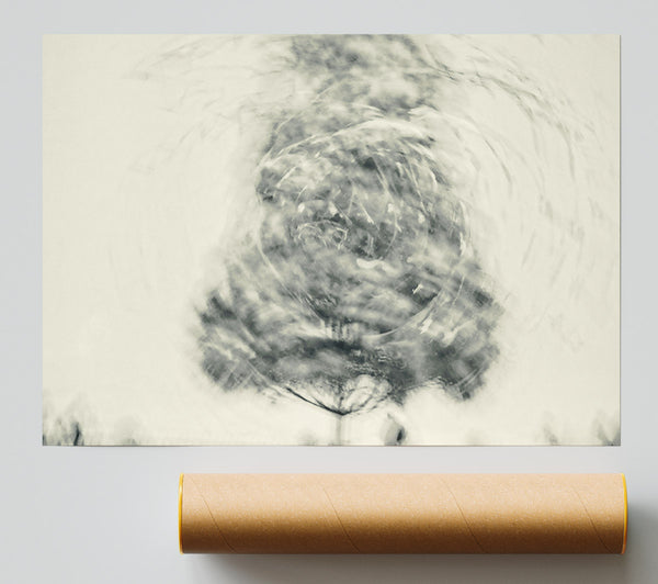 Silver Swirling Water Giclee Print