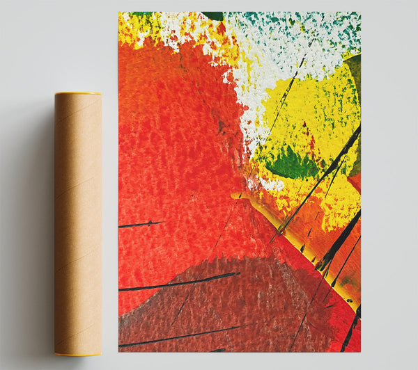 Crimson And Black Lines Giclee Print