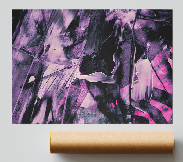 Purple Abstract Strokes Poster