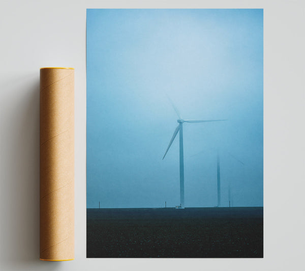 Blue Mist Turbine Field Giclee Print