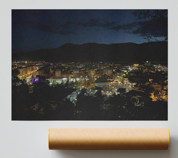 Golden City Lights Giclee Print