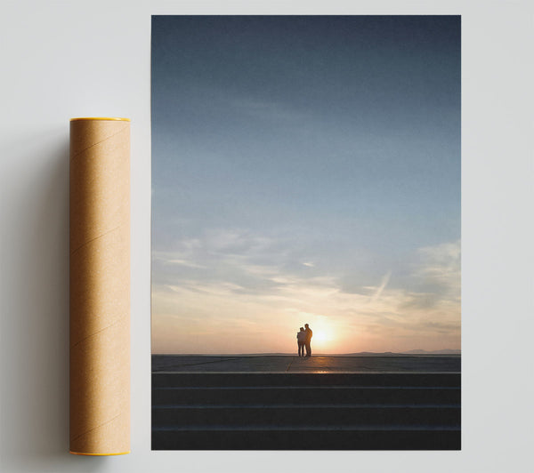Golden Silhouettes At Sunset Print