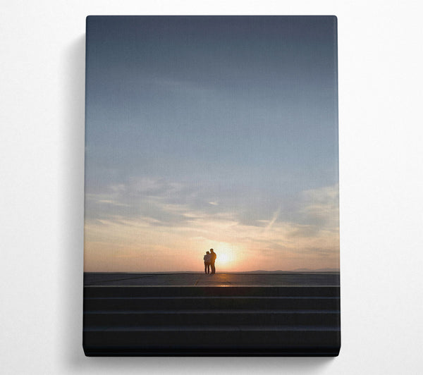  A Canvas Print of Golden Silhouettes At Sunset Canvas Print