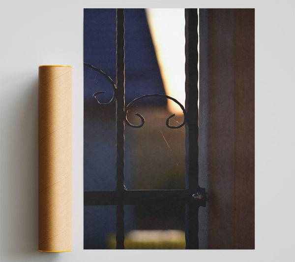 Golden Sunset Bars Poster