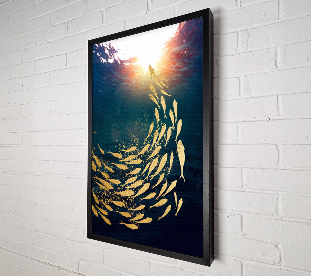  A Canvas Print of Fish Swimming Up To The Surface Canvas Art