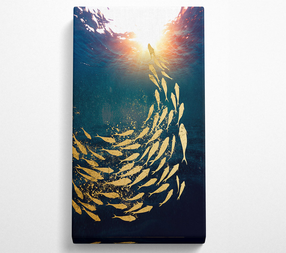  A Canvas Print of Fish Swimming Up To The Surface Canvas Art