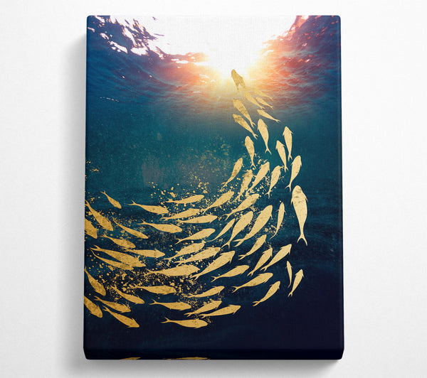  A Canvas Print of Fish Swimming Up To The Surface Canvas Art