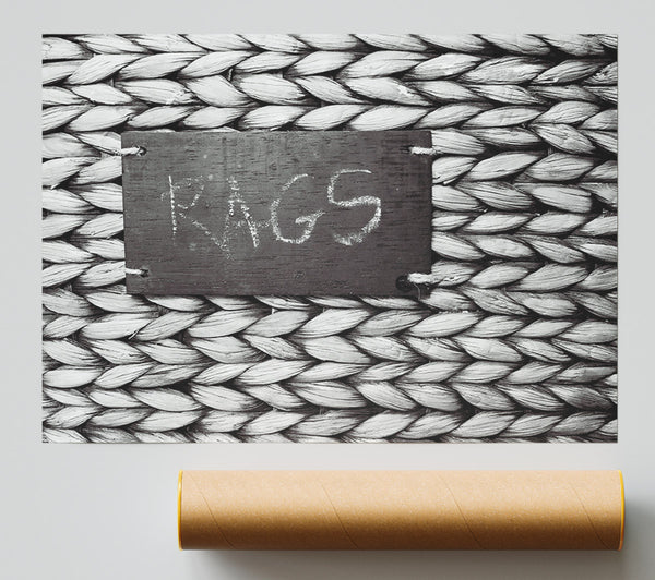 Black Woven Rags Print