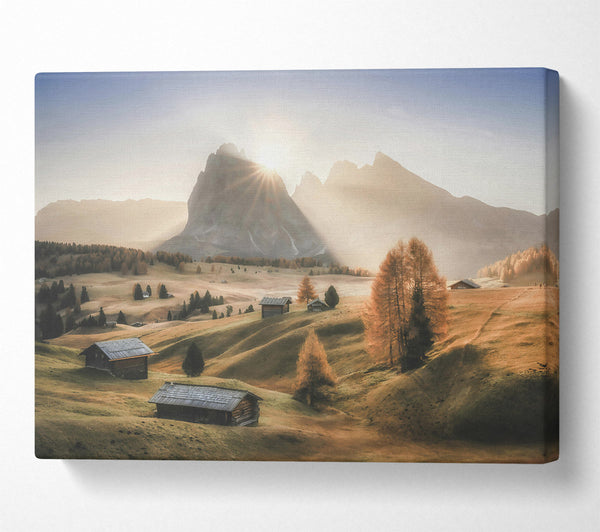  A Canvas Print of Golden Mountain Sunrise Canvas Print