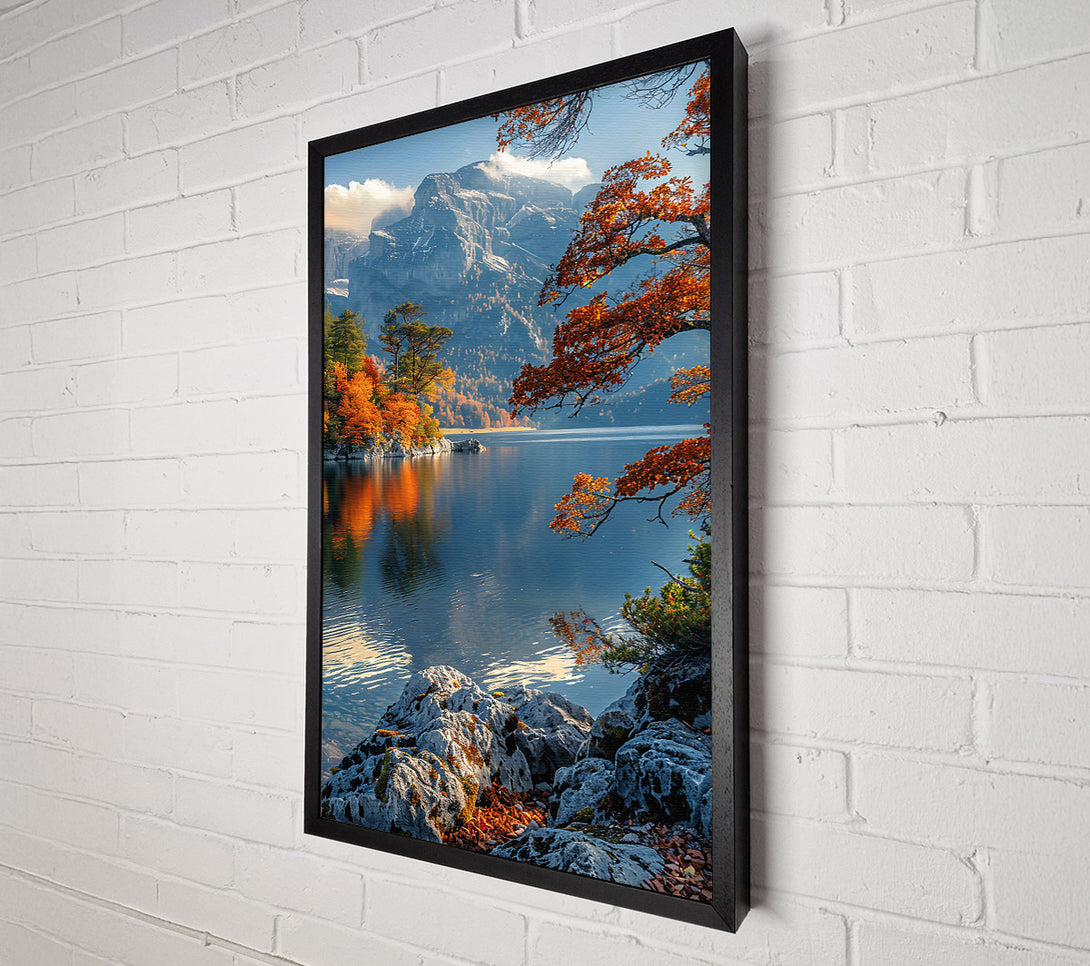  A Canvas Print of Autumnal Blue Reflections Canvas Wall Art
