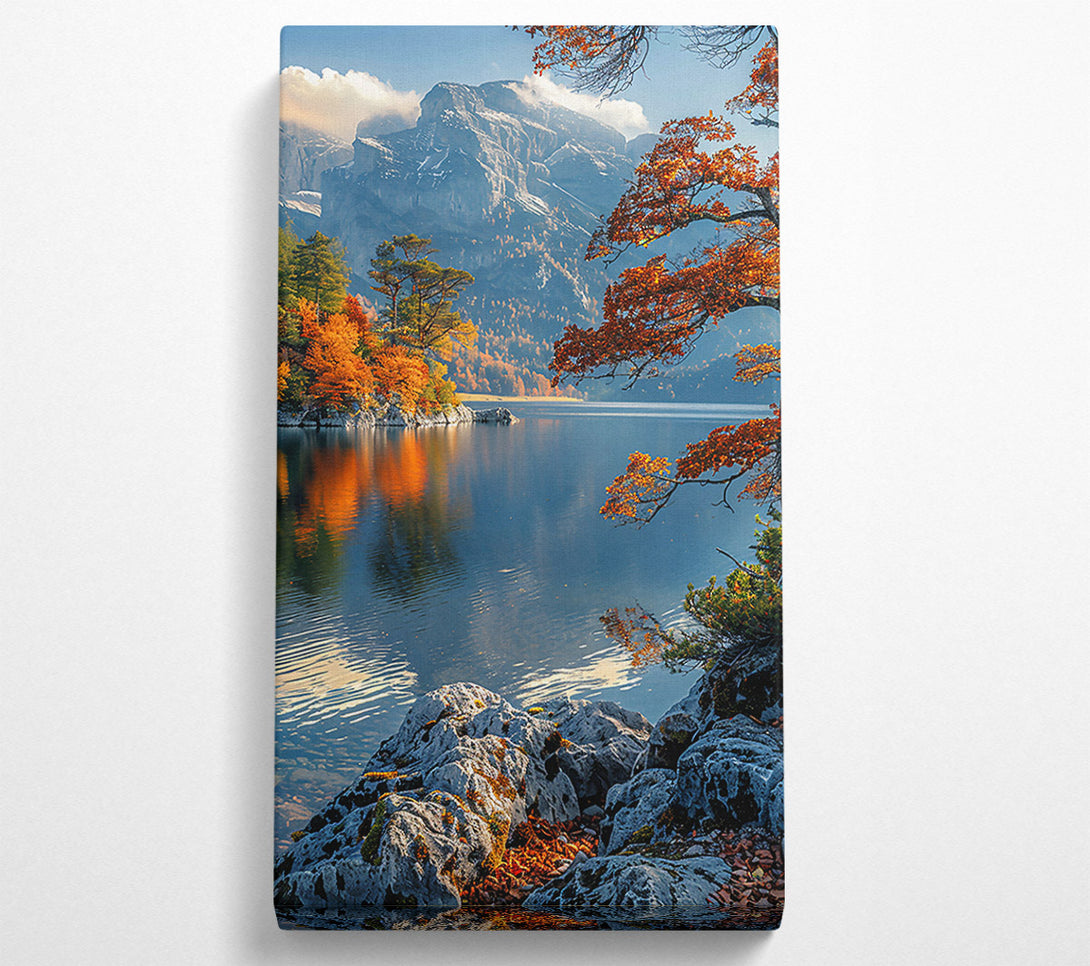  A Canvas Print of Autumnal Blue Reflections Canvas Wall Art