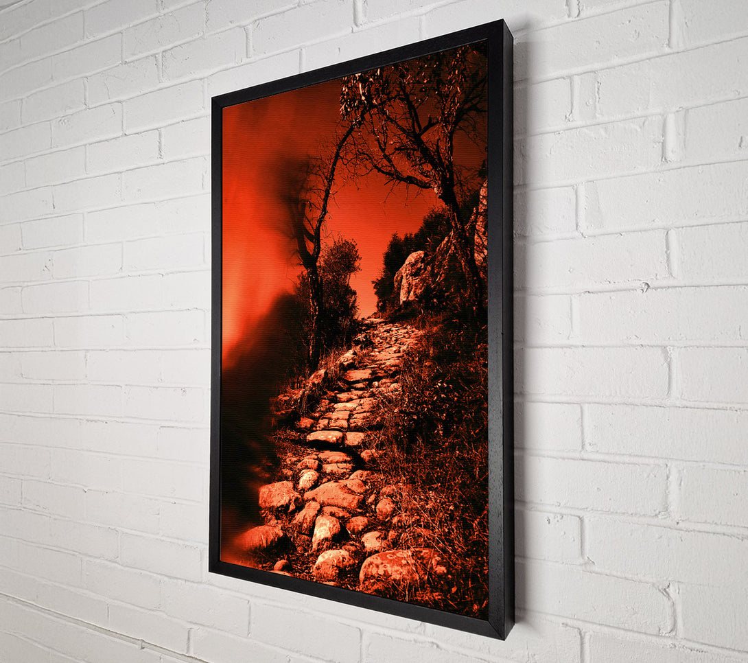  A Canvas Print of Crimson Stone Path Canvas Wall Art