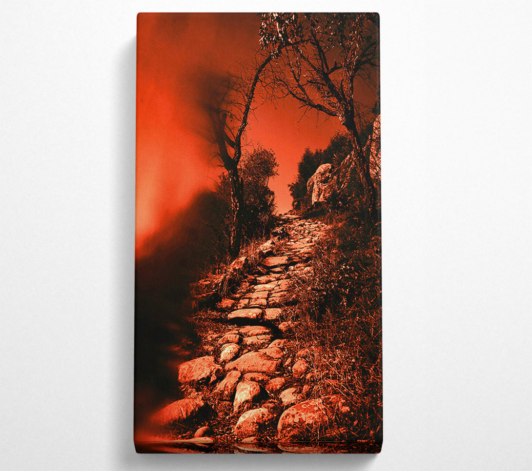  A Canvas Print of Crimson Stone Path Canvas Wall Art