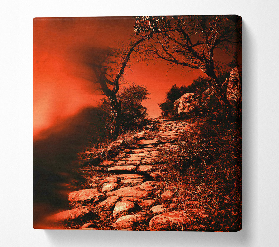  A Canvas Print of Crimson Stone Path Canvas Wall Art