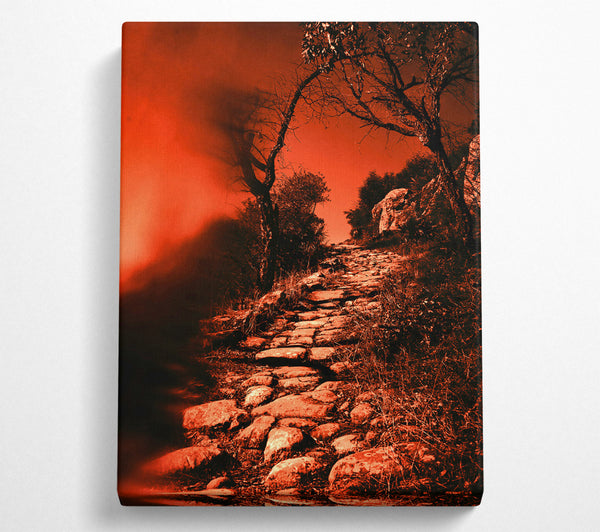  A Canvas Print of Crimson Stone Path Canvas Wall Art