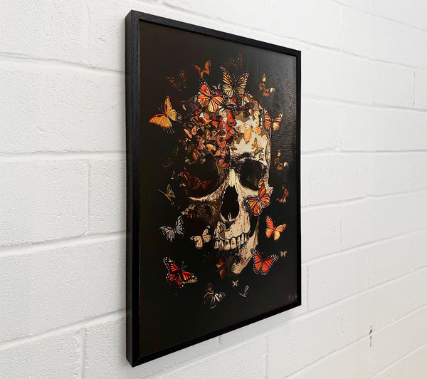 Orange Butterfly Skull