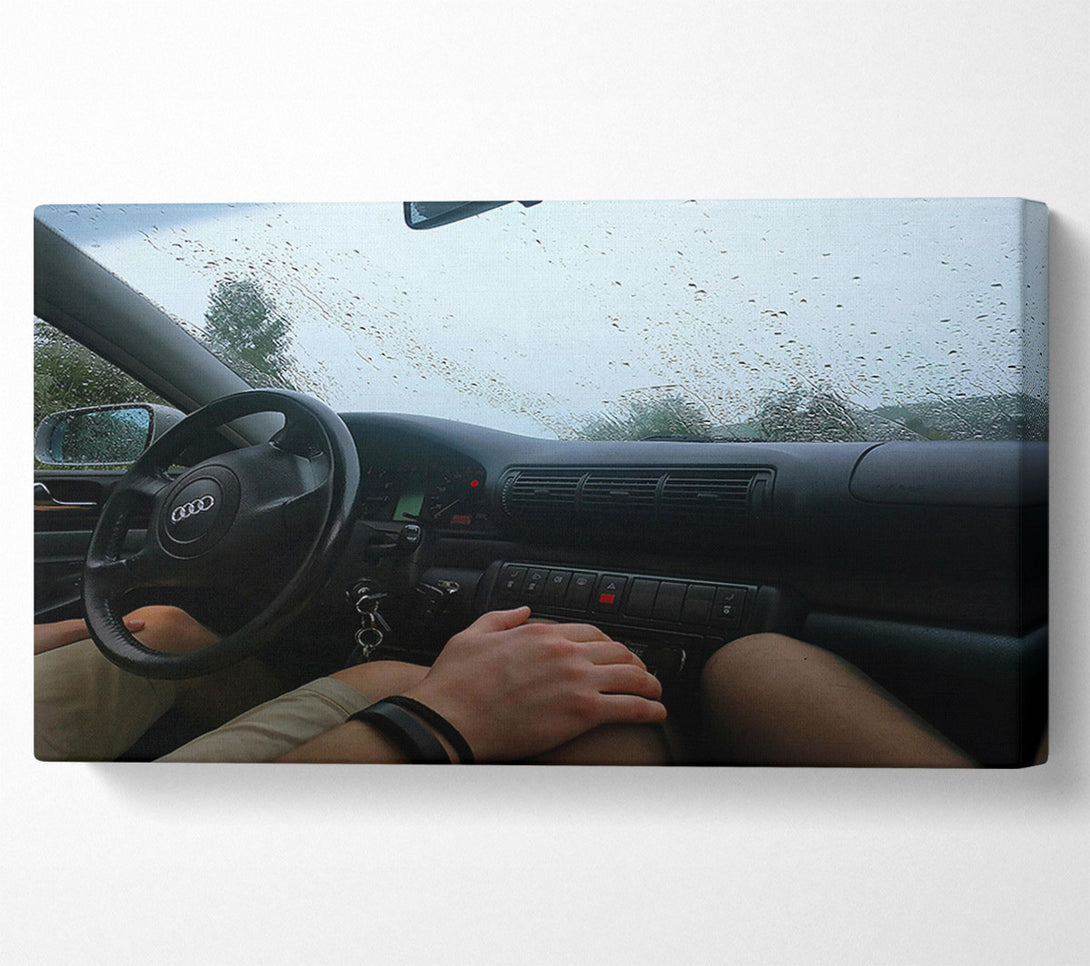  A Canvas Print of Grey Rainy Drive Canvas Print