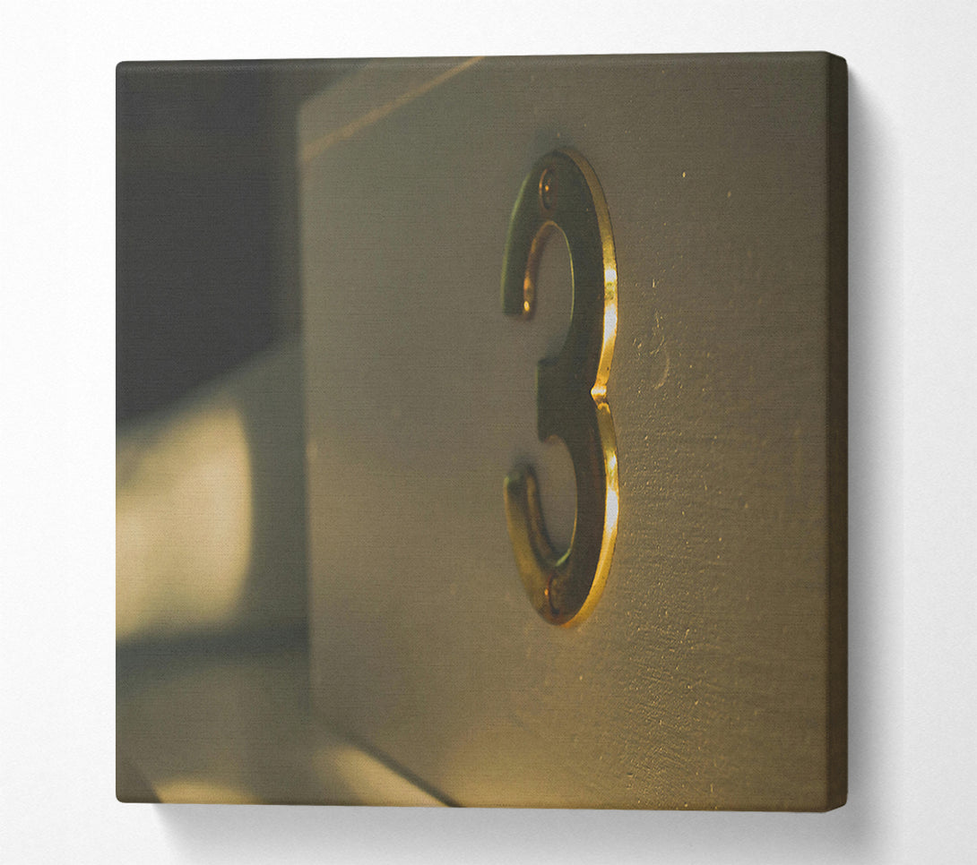  A Canvas Print of Golden Number Three Canvas Art