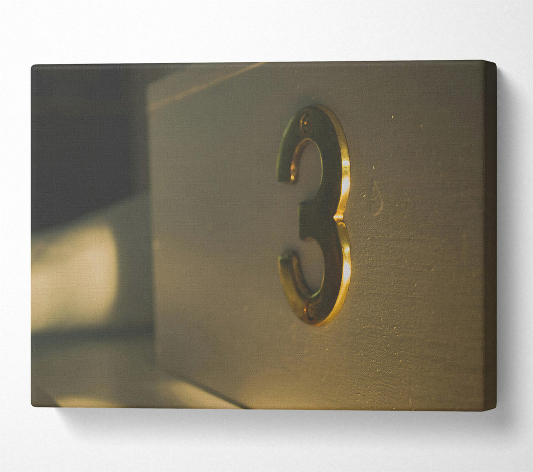  A Canvas Print of Golden Number Three Canvas Art