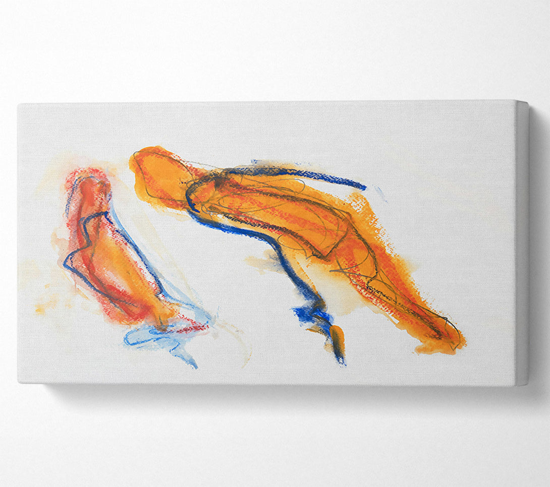  A Canvas Print of Orange Abstract Flow Canvas Art