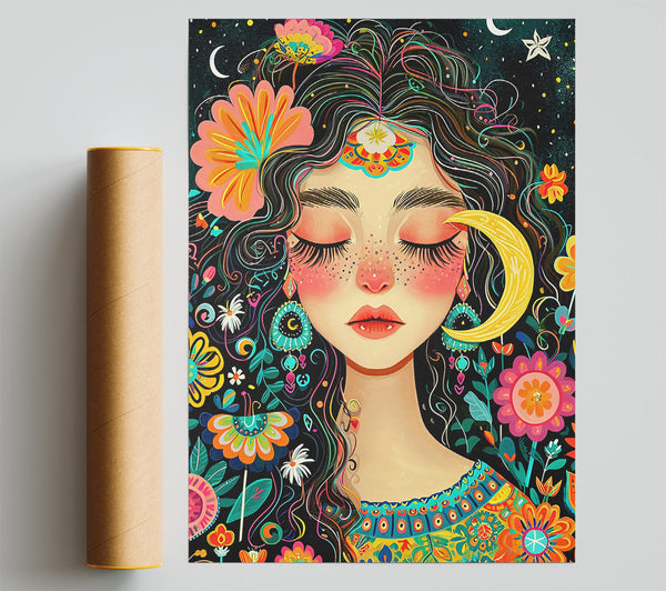 Golden Moon Dream Poster