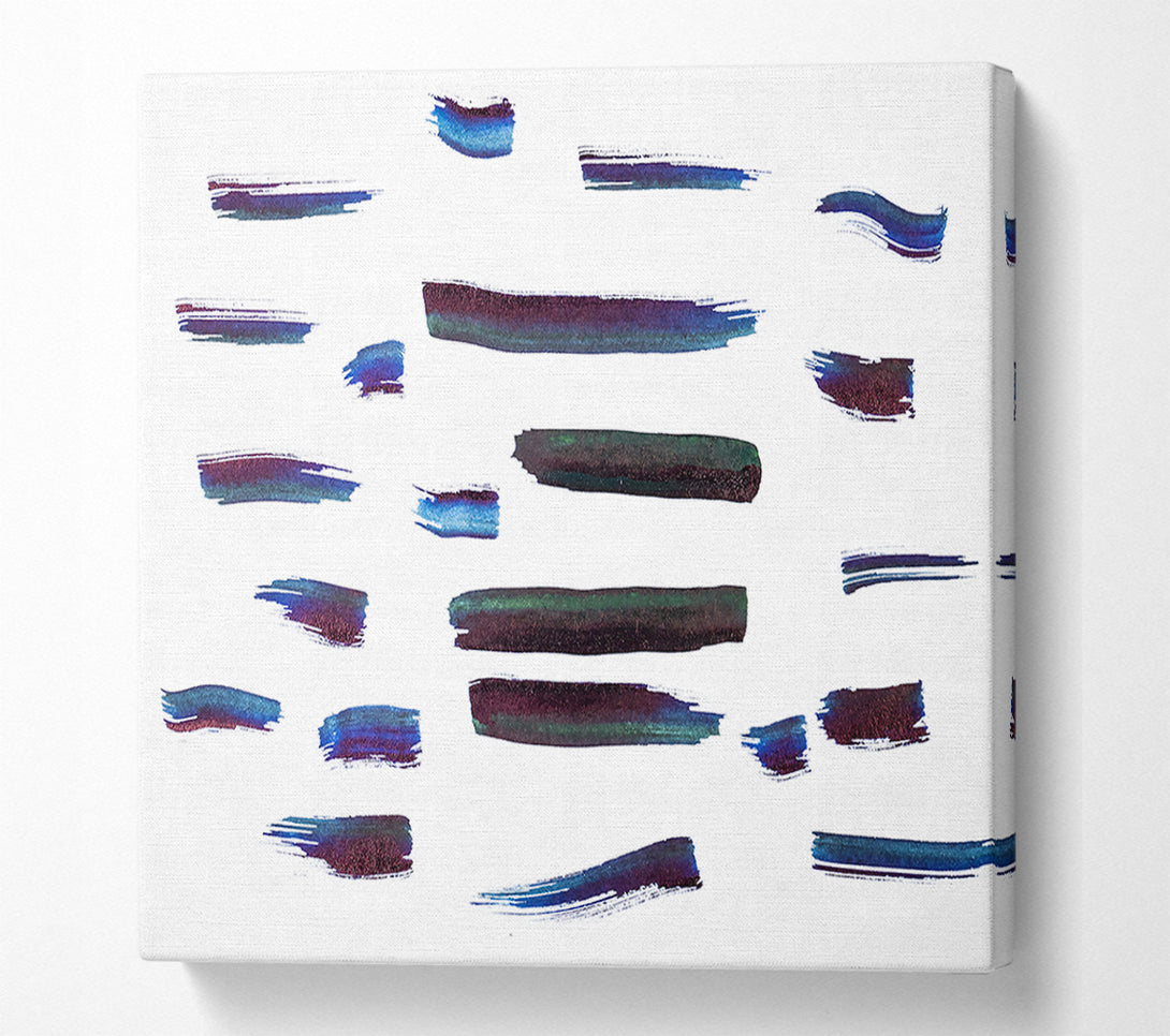  A Canvas Print of Indigo Brushstrokes Symphony. Canvas Print
