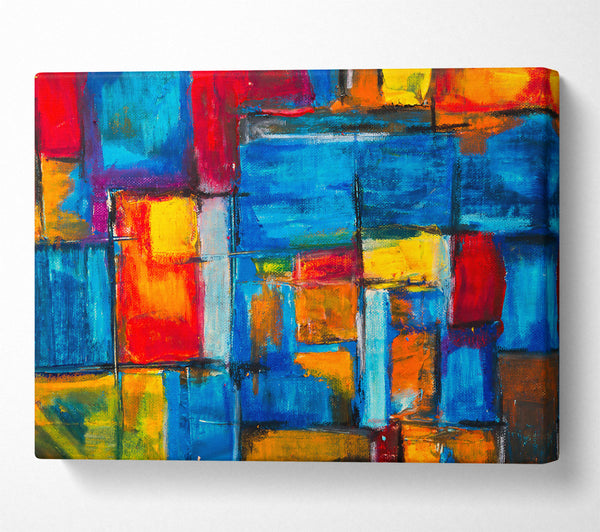  A Canvas Print of Blue Abstract Squares Canvas Print