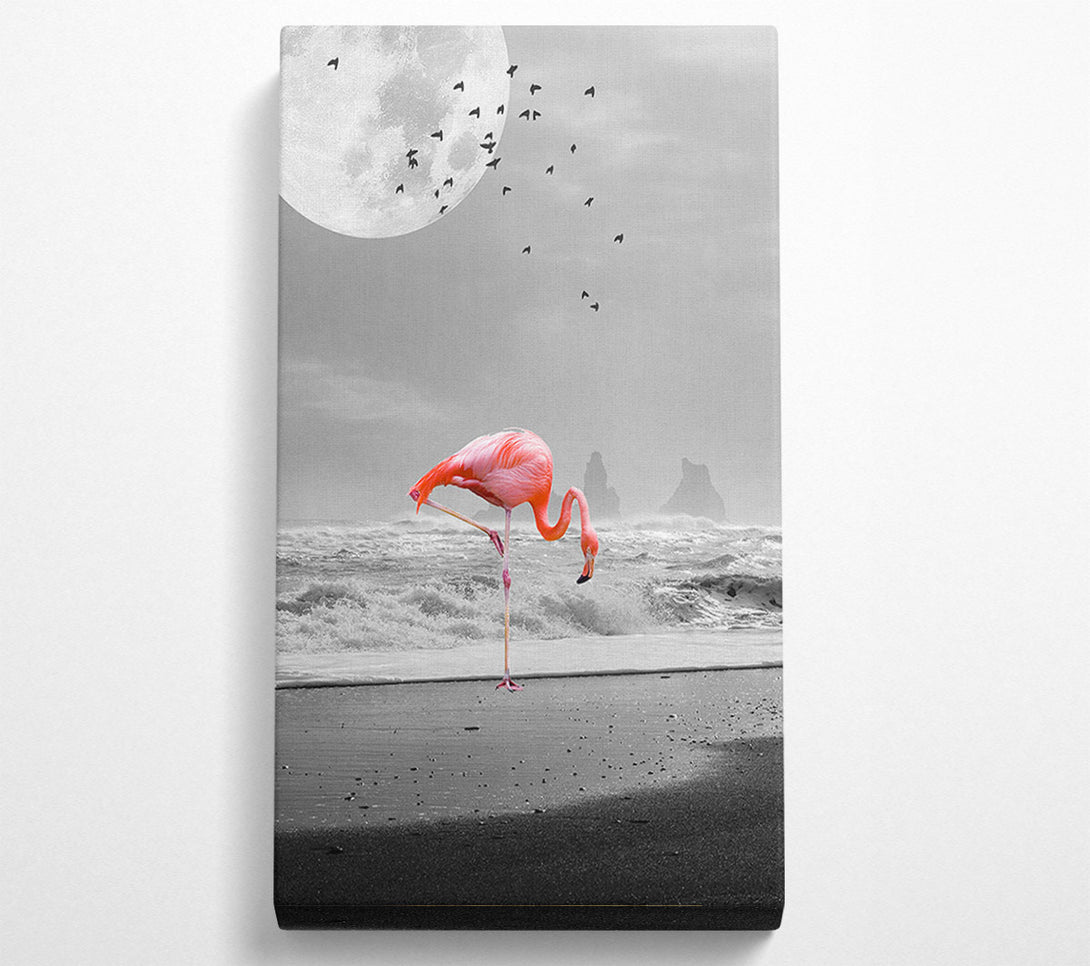  A Canvas Print of Flamingo Night Moon Canvas Wall Art