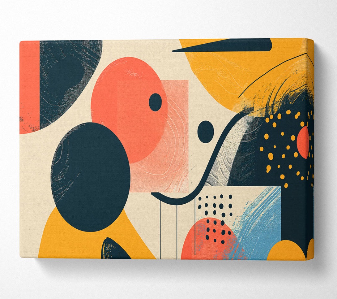  A Canvas Print of Coral Abstract Shapes Canvas Print
