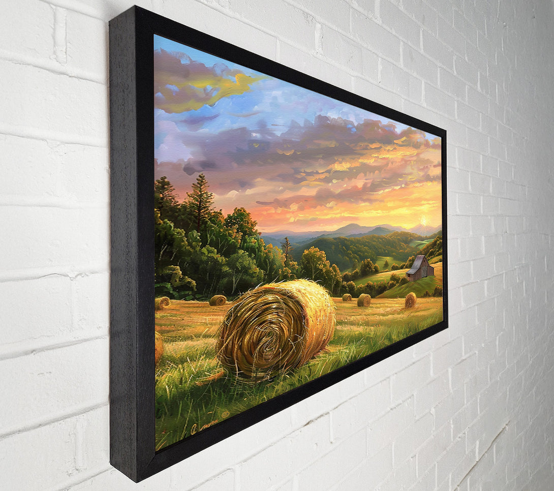  A Canvas Print of Golden Hay Sunset Canvas Wall Art