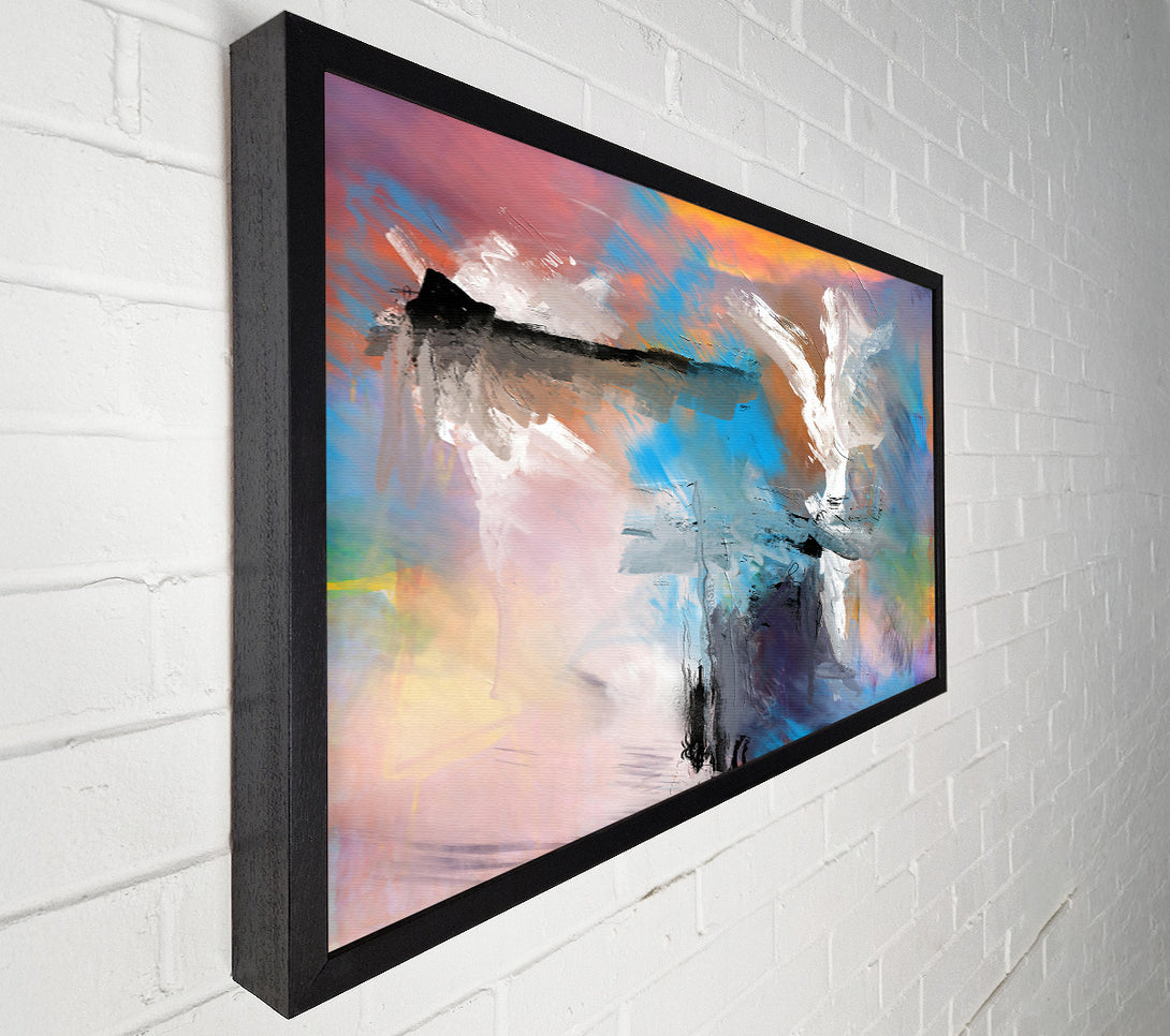 A Canvas Print of Azure Brushstrokes Canvas Wall Art