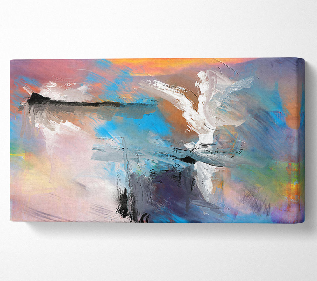  A Canvas Print of Azure Brushstrokes Canvas Wall Art