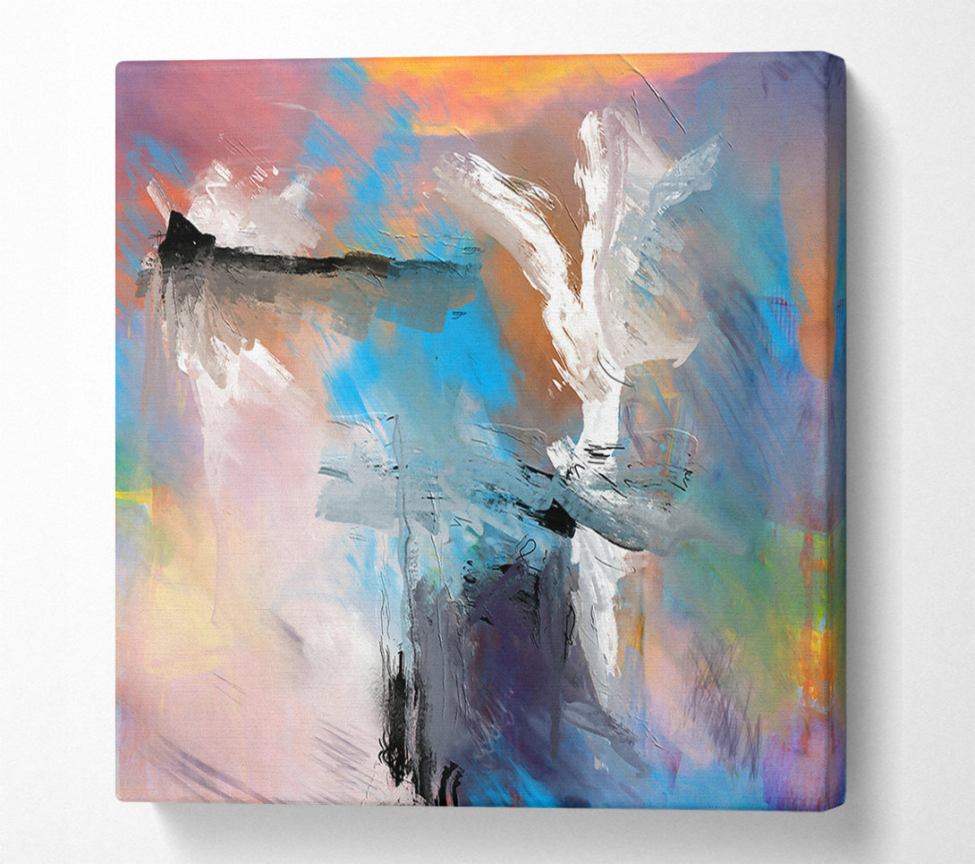  A Canvas Print of Azure Brushstrokes Canvas Wall Art