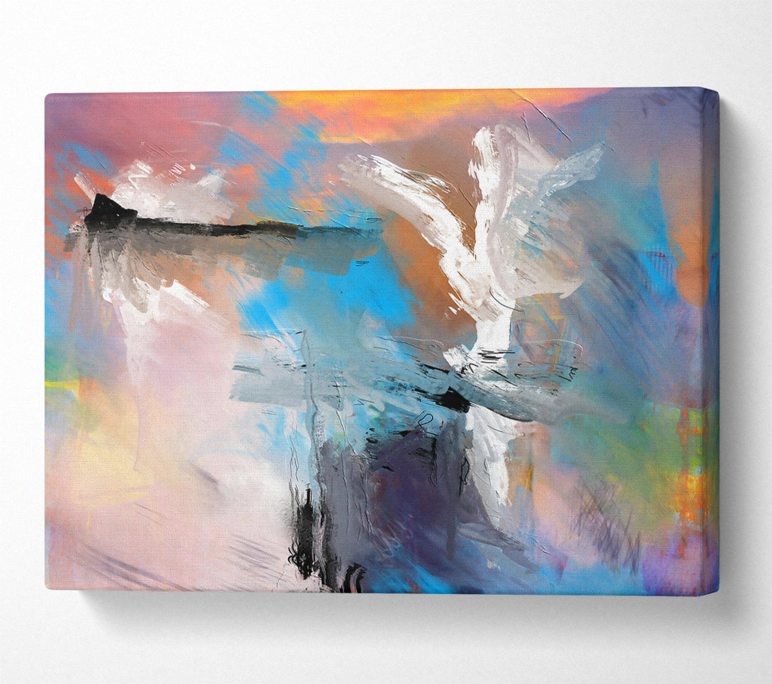  A Canvas Print of Azure Brushstrokes Canvas Wall Art