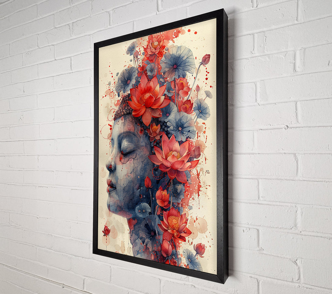  A Canvas Print of Floral Buddha Canvas Wall Art