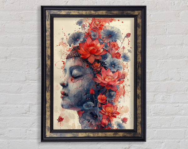 Floral Buddha Framed Print