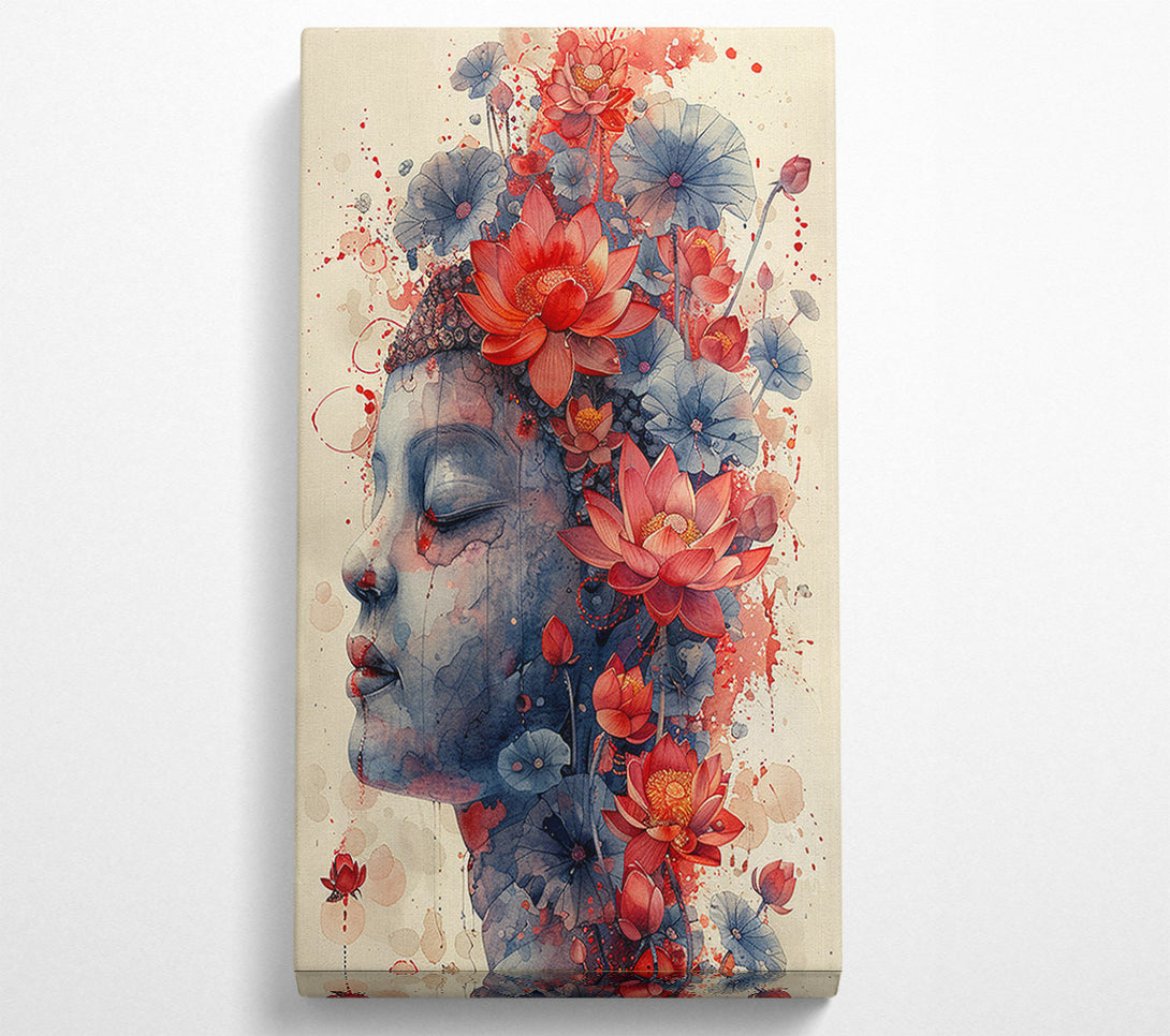  A Canvas Print of Floral Buddha Canvas Wall Art