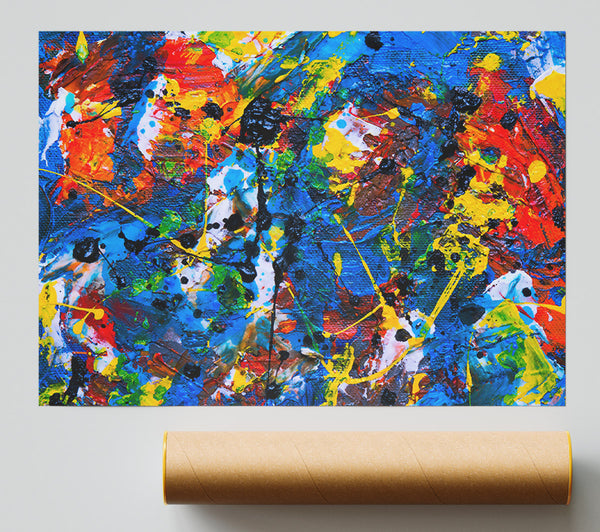Azure Abstract Expressionism Poster