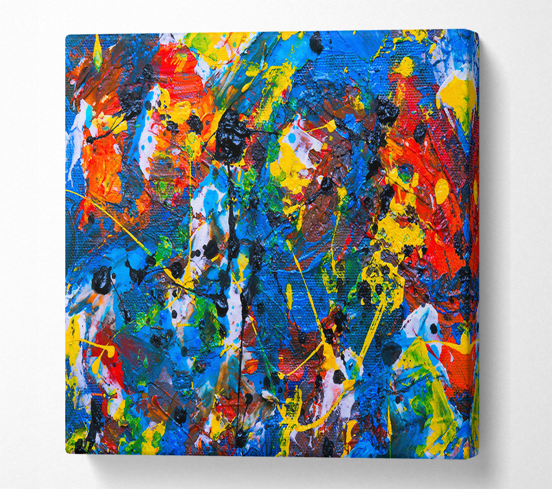  A Canvas Print of Azure Abstract Expressionism Canvas Art