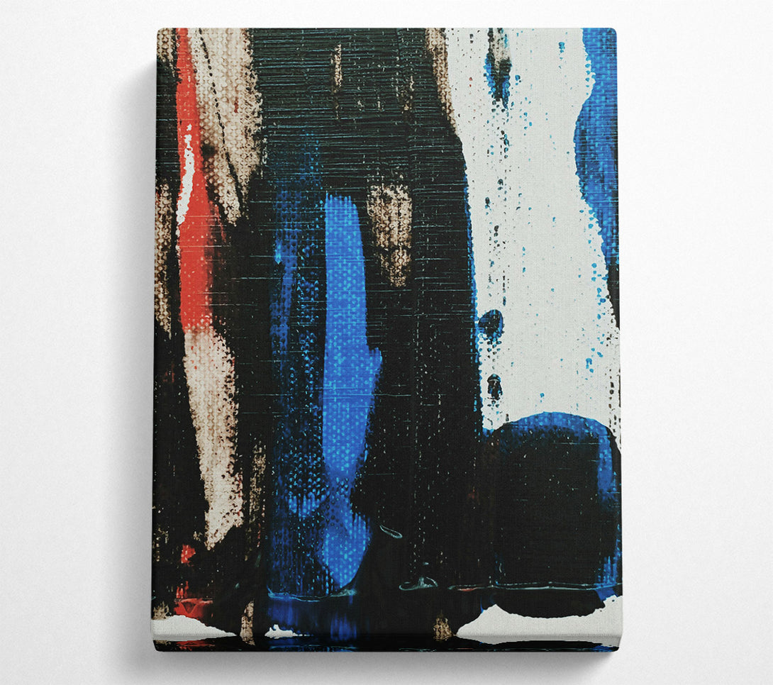  A Canvas Print of Azure Abstract Strokes Canvas Wall Art