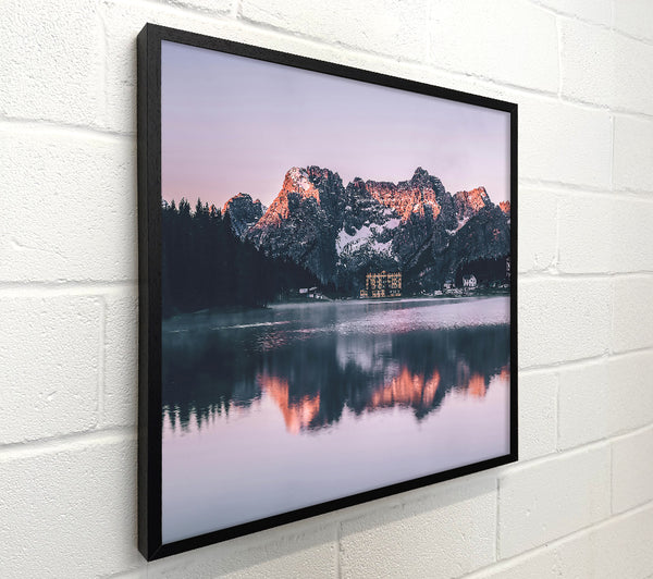 Pink Sky Mountain Reflection