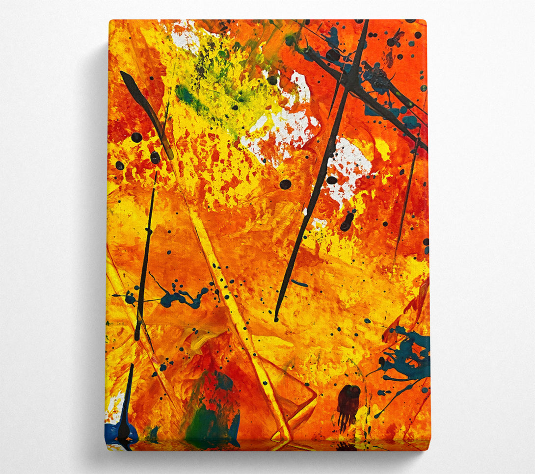  A Canvas Print of Orange Abstract Splatter Canvas Print