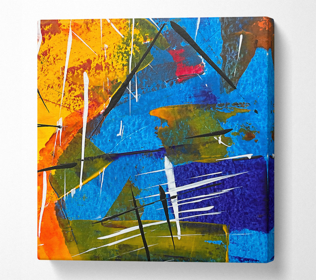  A Canvas Print of Blue Abstract Lines Canvas Art