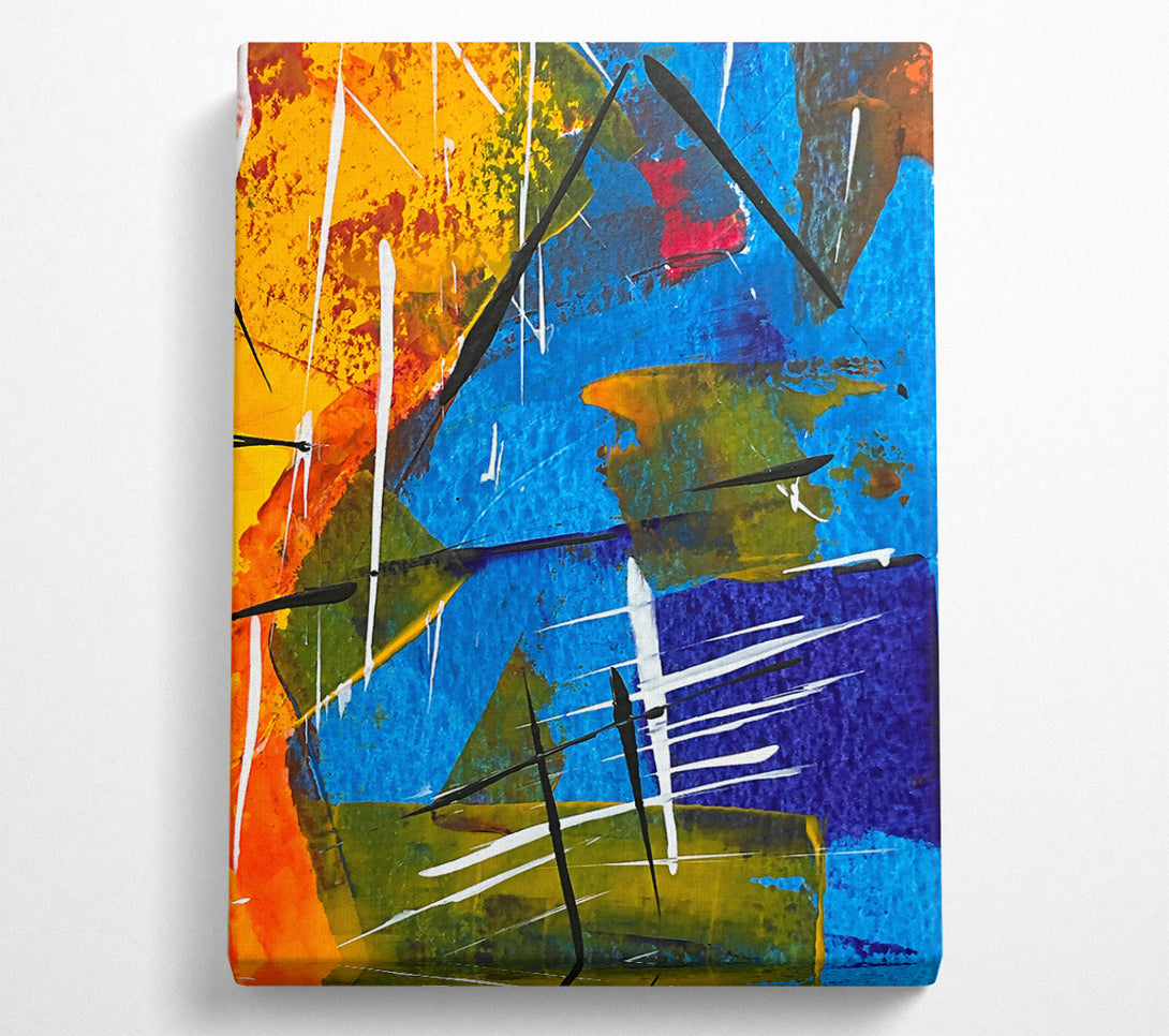  A Canvas Print of Blue Abstract Lines Canvas Art
