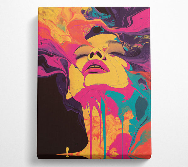  A Canvas Print of Flow Of Paint Woman Canvas Wall Art