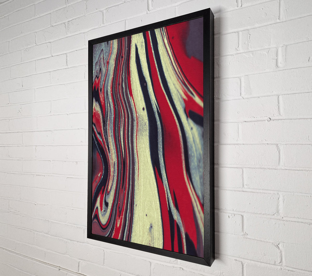  A Canvas Print of Crimson Silver Swirls Canvas Wall Art