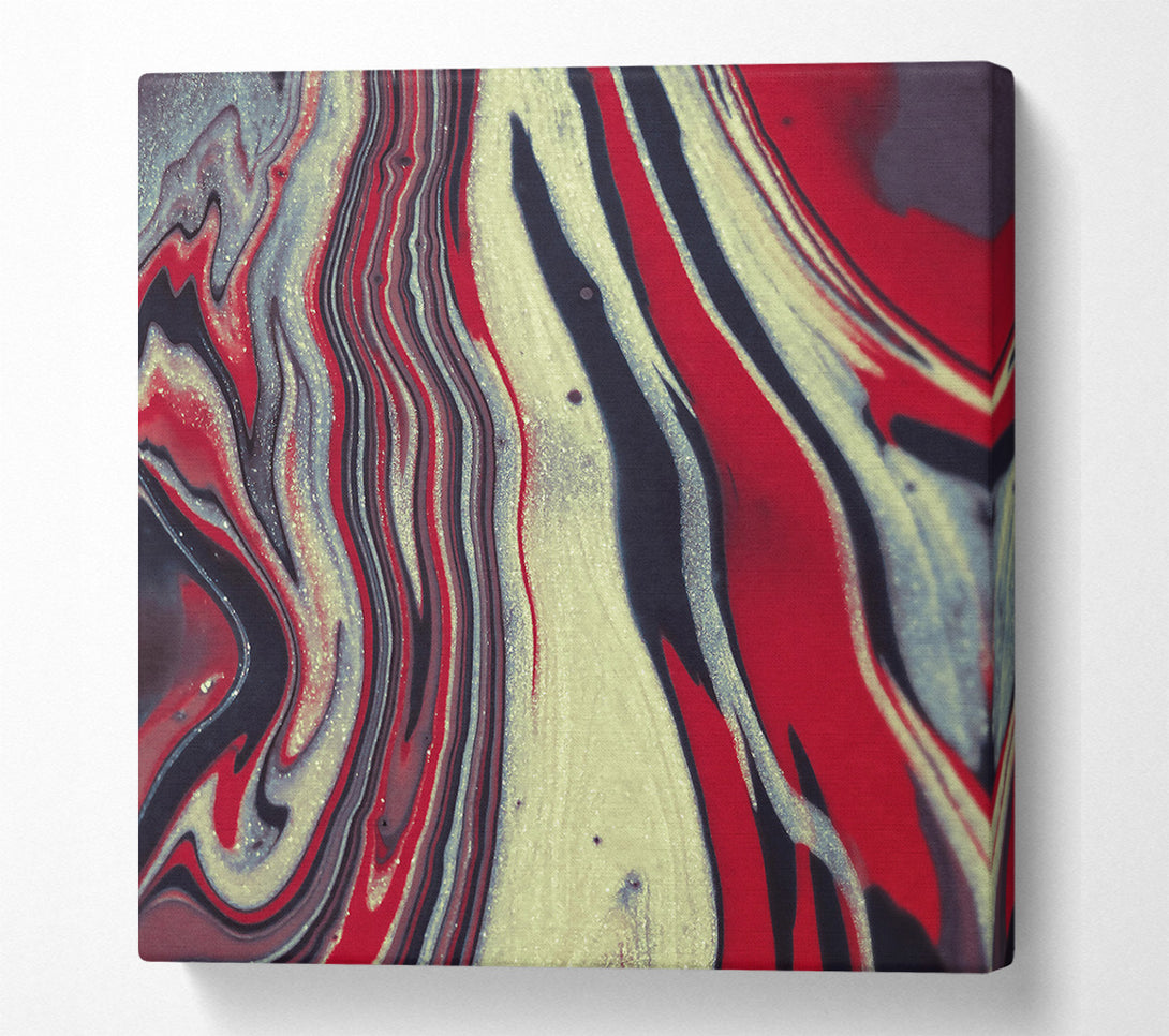  A Canvas Print of Crimson Silver Swirls Canvas Wall Art