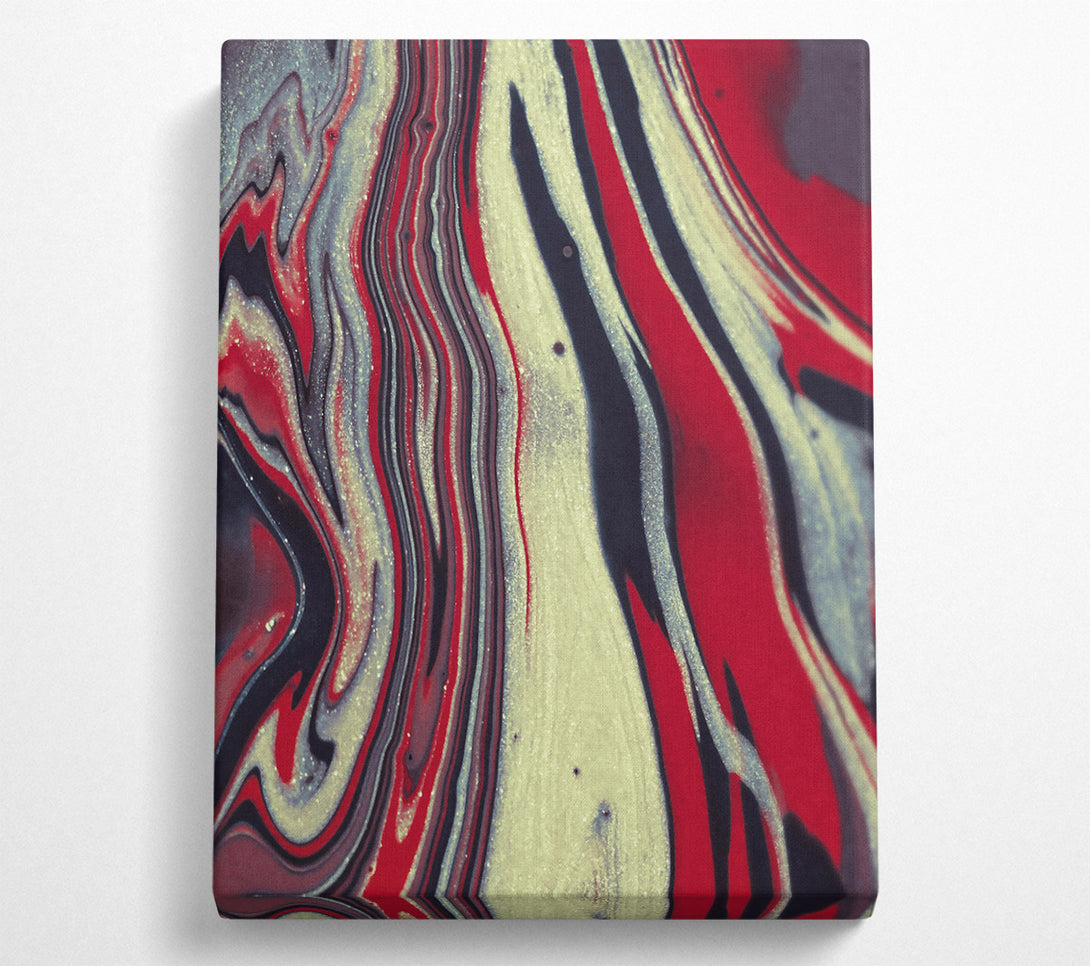  A Canvas Print of Crimson Silver Swirls Canvas Wall Art