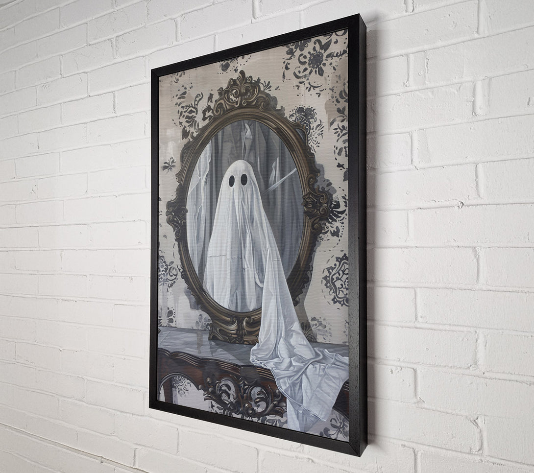  A Canvas Print of White Ghost In Mirror Canvas Print