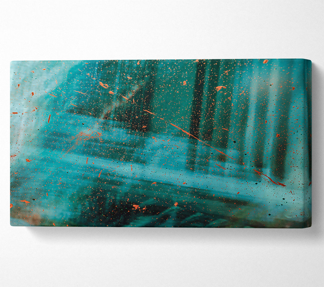  A Canvas Print of Teal Splashes Of Rust Canvas Print
